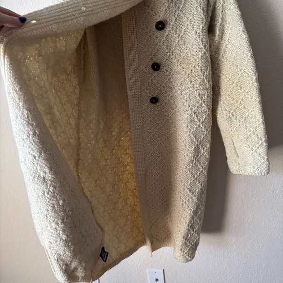 Carraig Donn | Women's 100% Wool Chunky Knit Longline Cardigan Size Medium - Picture 5 of 9